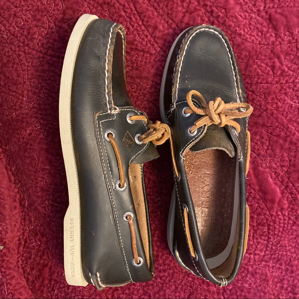 Sperry Top-Sider dark brown leather boat shoes
